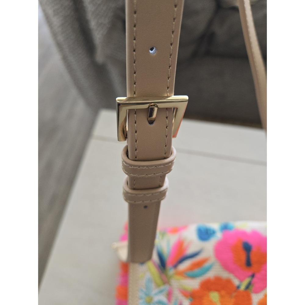 Spartina 449 Bag Crossbody Purse Colorful Adj Strap Fun Floral Woven Embroidery - Picture 4 of 16